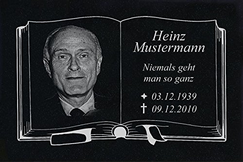 LaserArt24 Granit Grabstein, Grabplatte oder Grabschmuck mit dem Motiv Grabstein-ag14 und Ihrem Foto/Text und Daten LaserArt24 Granit Grabstein, Grabplatte oder Grabschmuck mit dem Motiv Grabstein-ag14 und Ihrem Foto/Text und Daten von LaserArt24