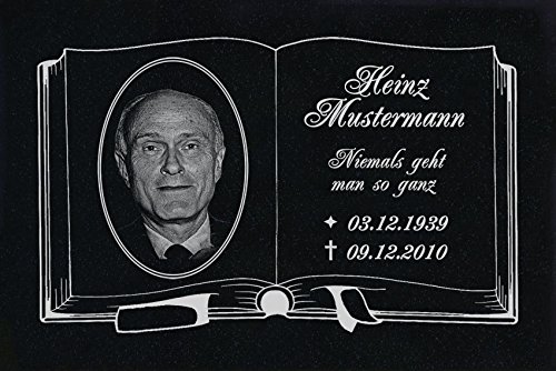 LaserArt24 Granit Grabstein, Grabplatte oder Grabschmuck mit dem Motiv Grabstein-ag15 und Ihrem Foto/Text und Daten LaserArt24 Granit Grabstein, Grabplatte oder Grabschmuck mit dem Motiv Grabstein-ag15 und Ihrem Foto/Text und Daten von LaserArt24