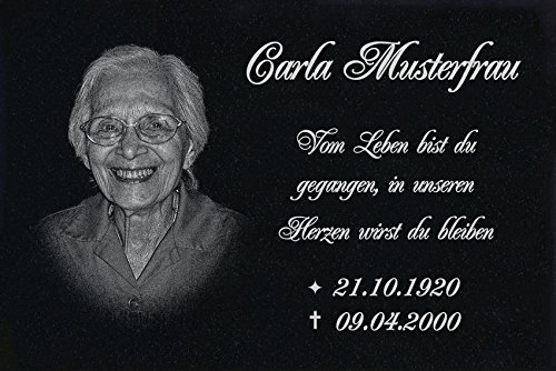 LaserArt24 Granit Grabstein, Grabplatte oder Grabschmuck mit dem Motiv Grabstein-ag16 und Ihrem Foto/Text und Daten LaserArt24 Granit Grabstein, Grabplatte oder Grabschmuck mit dem Motiv Grabstein-ag16 und Ihrem Foto/Text und Daten von LaserArt24