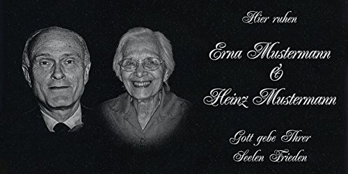 LaserArt24 Granit Grabstein, Grabplatte oder Grabschmuck mit dem Motiv Grabstein-ag17 und Ihrem Foto/Text und Daten von LaserArt24