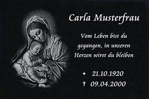 LaserArt24 Granit Grabstein, Grabplatte oder Grabschmuck mit dem Motiv Grabstein-ag28 und Ihrem Text/Daten LaserArt24 Granit Grabstein, Grabplatte oder Grabschmuck mit dem Motiv Grabstein-ag28 und Ihrem Text/Daten von LaserArt24