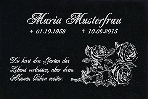 LaserArt24 Granit Grabstein, Grabplatte oder Grabschmuck mit dem Motiv Grabstein-ag31 und Ihrem Text/Daten LaserArt24 Granit Grabstein, Grabplatte oder Grabschmuck mit dem Motiv Grabstein-ag31 und Ihrem Text/Daten von LaserArt24