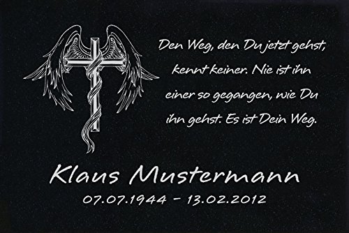 LaserArt24 Granit Grabstein, Grabplatte oder Grabschmuck mit dem Motiv Grabstein-ag34 und Ihrem Text/Daten LaserArt24 Granit Grabstein, Grabplatte oder Grabschmuck mit dem Motiv Grabstein-ag34 und Ihrem Text/Daten von LaserArt24