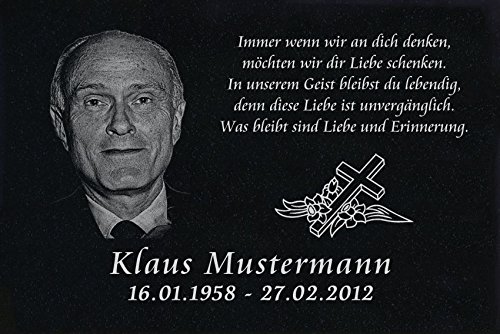 LaserArt24 Granit Grabstein, Grabplatte oder Grabschmuck mit dem Motiv Grabstein-ag39 und Ihrem Text/Daten LaserArt24 Granit Grabstein, Grabplatte oder Grabschmuck mit dem Motiv Grabstein-ag39 und Ihrem Text/Daten von LaserArt24