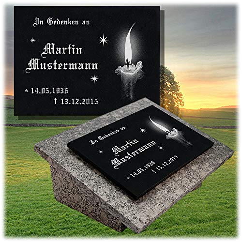 LaserArt24 Granit Grabstein, Grabplatte oder Grabschmuck mit dem Motiv Grabstein-gg31s und Ihrem Text/Daten von LaserArt24