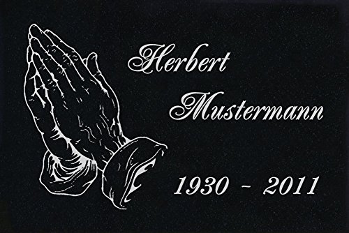 LaserArt24 Granit Grabstein, Grabplatte oder Grabschmuck mit dem Motiv Haende-ag01 und Ihrem Text/Daten LaserArt24 Granit Grabstein, Grabplatte oder Grabschmuck mit dem Motiv Haende-ag01 und Ihrem Text/Daten von LaserArt24