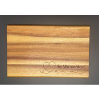 Frühstücksbrettchen/Vesperbrettchen Aus Akazienholz Mit Wunschgravur von LaserArtFactory