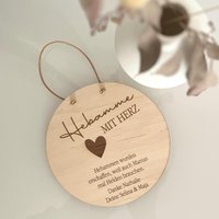 Holzschild Danke Hebamme Geschenk Mit Herz Personalisiertes Danke-Geschenk Für Hebamme, Doula Oder Pflegerin Gravur Name & Widmung von LaserArtGermany