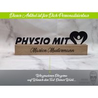 Aufsteller Mit Gravur - Personalisiertes Namensschild Aus Eiche Für Physiopraxis, Empfang Oder Anmeldung Geschenk Zur Praxiseröffnung Aufsteller Mit Gravur - Personalisiertes Namensschild Aus Eiche Für Physiopraxis, Empfang Oder Anmeldung Geschenk Zur Praxiseröffnung von LaserArtHolz