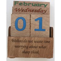 Ewiger Kalender Mit Wolf Motiv von LaserCraftsByJohn