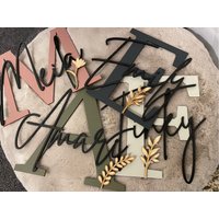 Namensschild Aus Holz. Individuell - Personalisiert Kinderzimmer -Deko von LaserCraftwerk