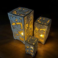 Herbstlaterne Holz Ahorn | Herbstdeko Windlicht Herbstlaub Kerzenhalter Herbst Laub Deko Laterne Blätter Teelichthalter Personalisiert von LaserDesignGarage