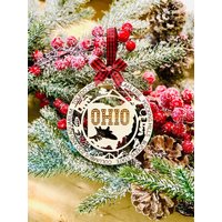 Laser Gravierte Holz Urlaub Weihnachtsbaum Ohio Oh State Spielerei Geschenk Ornament von LaserEngraved4U