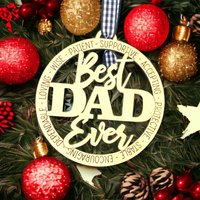 Laser Gravierter Holz Urlaub Weihnachtsbaum Beste Dad Ever Spielerei Geschenk Ornament von LaserEngraved4U