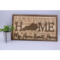 Home Sweet Home-My Old Kentucky Heimatstaat Song Schild Wandbehang von LaserInTheLoft
