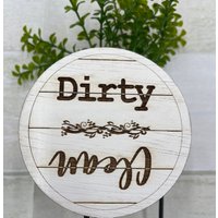 Spülmaschinenmagnet, Clean Dirty Magnet, Starker Sperrholz Graviert Shiplap Look Moderne Magnete, Inspirierter Spülmaschinenkreis von LaserInTheLoft
