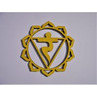 Manipura Solarplexuschakra Chakra Yoga Wandbild Wandkunst 3D Holz 10cm 20cm 30 cm von LaserInki