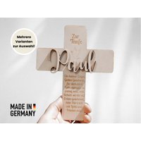 Taufgeschenk Taufkreuz - Personalisiertes Geschenk Zur Taufe Für Mädchen Und Junge Handgefertigtes Holzkreuz Kinder Taufgeschenk von LaserLindner