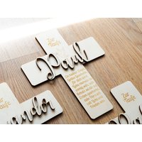 Taufkreuz - Personalisiertes Geschenk Zur Taufe Für Mädchen Und Junge Handgefertigtes Holzkreuz Kinder Taufgeschenk Mädchen von LaserLindner
