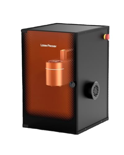 LaserPecker 4 Laser Graviermaschine mit Sicherheitsabdeckung, Laser Gravierer Entspricht den Standards der Laserstufe 1, 450 nm Halbleiter-Blaulicht+1064 nm Infrarotlicht, 4000mm/s von LaserPecker