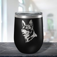 Deutscher Schäferhund Edelstahl Weinbecher -Muttertagsgeschenk -Vatertagsgeschenk-Geschenk Für Sie/Ihn-Geschenk Hundeliebhaber - Weihnachtsgeschenk von LaserPrintCo