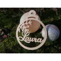 Personalisierter Weihnachtsbaumschmuck, Weihnachtsbaumbevorzugung, Weihnachtsdekoration, Naturholz von LaserStudioLV