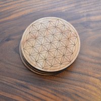 Blume Des Lebens 3.5" Oder 4" Untersetzer - Heilige Geometrie Home Decor Von Lasertrees Lt40035 von LaserTrees