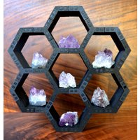 Diy Wabe Würfel Gitter Regal Display - Heilige Geometrie Hexagon Hexagonal Kristall Laden Altar Holz Modell von LaserTrees