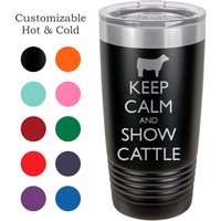Bleiben Sie Ruhig Und Zeigen Rinder Edelstahl 20 Oz Graviert Benutzerdefinierte Trommel-Show Steer von LaserWorksIL