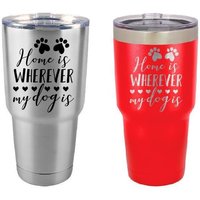 Hund Tumbler - Home Ist, Wo Mein Ist Isoliertbecher Benutzerdefinierte 30 Oz Personalisierte von LaserWorksIL
