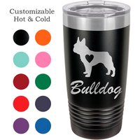 Liebe Meine Bulldogge - Hund Tumbler Personalisierte Benutzerdefinierte Isolierten 20 Oz Yeti von LaserWorksIL