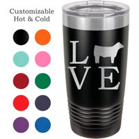 Liebe Vieh, Edelstahl 20 Oz Graviert Benutzerdefinierte Trommel-Show Steer, Zeigen Rinder von LaserWorksIL