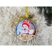 Christbaumschmuck Baby, Personalisierter Weihnachtsbaum Fotoschmuck, Foto Weihnachtsschmuck, Holz, Laserschnitt von LaserWorksMM