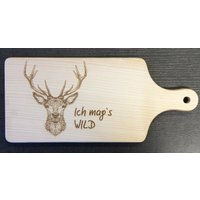 Holzbrett Mit Griff Und Gravur "Ich Mag's Wild", Geschenk, Geburtstag, Weihnachten von LasercreaSandrine