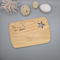 Frühstücksbrettchen „Du Bist Mein Stern" Mit Cleverem Eierhalter in Sternform. Holzbrettchen Gravur, Geschenkidee, Schneidebrettchen von LaserdevilShop