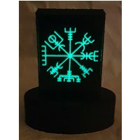Dekoration Aus Resin Epoxid Viking Vegvisir Mit Led Beleuchtung von LasergravurenShop