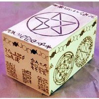 Holzbox Holzkiste Schatulle Rechteckig Woodburning Wicca Hexen Alchemie von LasergravurenShop