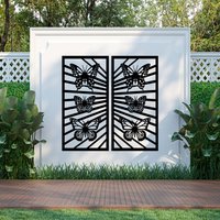 Doppelte Metall Schmetterling Wandpaneele, Wandkunst, Garten Paravents, Dekor von LaserhutGifts