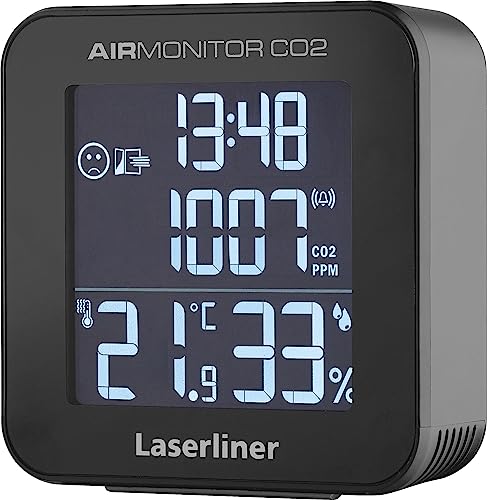 Laserliner - Luftqualitätsmonitor - Überwacht die Innenraumluft - CO2 - PM2,5 - PM10 - Luftfeuchtigkeit - Organische Stoffe - Schweizer Genauigkeit von Laserliner