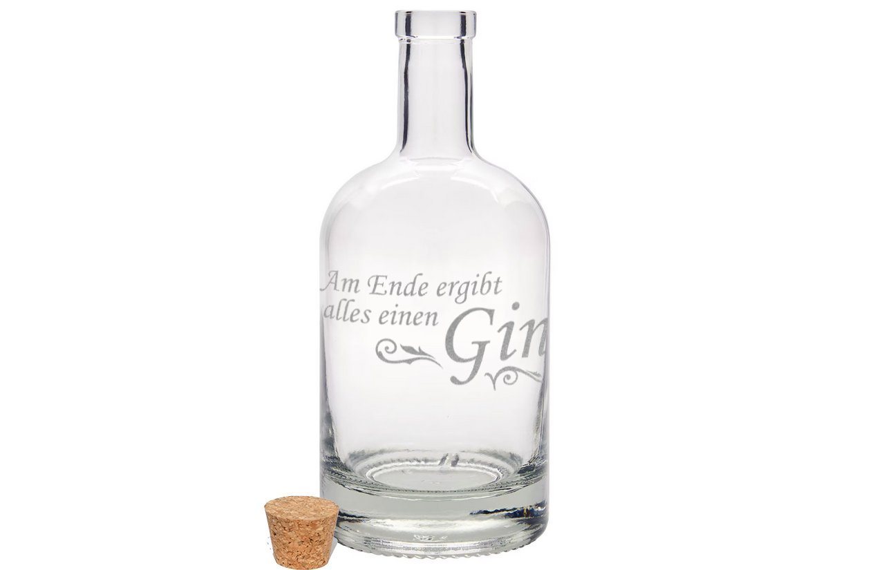 Lasernauten Dekanter Gin Flasche mit Gravur 700 ml mit Korken Glasflasche Apothekerflasche von Lasernauten