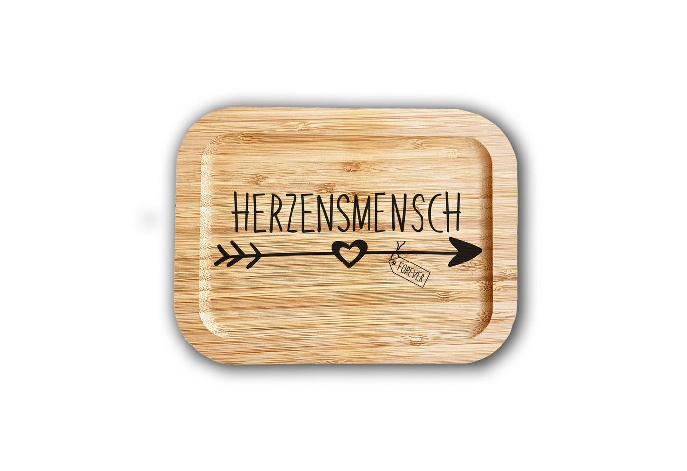 Lasernauten Lunchbox Lunchbox Edelstahl Herzensmensch" Brotdose mit Holzdeckel Bambus, Lunchbox mit Holzdeckel" von Lasernauten