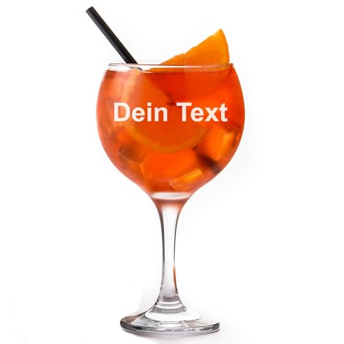 Personalisiertes Gin Glas mit Namen oder Wunschtext Ballglas Lasergravur Cocktail oder Aperol für Ginliebhaber von Lasernauten