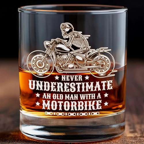 Whiskyglas Motorrad mit Gravur Motorrad Biker Harley Motocross mit Spruch 6 Designs zur Auswahl Geschenk für Motorradliebhaber Premium Gravur von Lasernauten