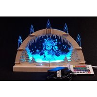 Lichterbogen-Schwibbogen Led Schneemann Rgb 3D Mini von LasertechnikreschDE