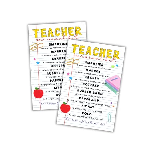 Postkarte für Lehrer, Überlebens-Set, 10,2 x 15,2 cm, für Geschenktüten, Klassenzimmer, Schulanfang, PTA Dankeschön, 30 Stück Postkarte für Lehrer, Überlebens-Set, 10,2 x 15,2 cm, für Geschenktüten, Klassenzimmer, Schulanfang, PTA Dankeschön, 30 Stück von Lashicorn