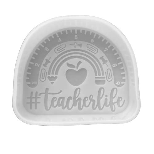 Teacher Life Silikonform für Süßigkeiten, Seife, Harz, Kerzen, Größe: 11,4 cm breit x 10,2 cm lang x 2,5 cm tief von Lashicorn