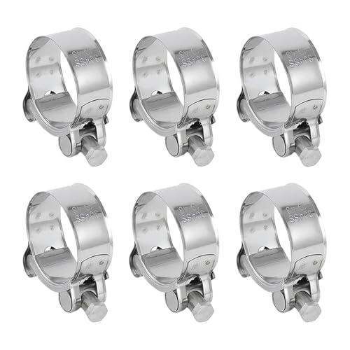 Lashua 6 Stück Gelenkbolzenschelle Edelstahl 40-43 MM, Verstellbare Ohrschellen für Wasser Rohr, Benzinschlauch, Dieselleitung, Haus Gasrohr, Silber Lashua 6 Stück Gelenkbolzenschelle Edelstahl 40-43 MM, Verstellbare Ohrschellen für Wasser Rohr, Benzinschlauch, Dieselleitung, Haus Gasrohr, Silber von Lashua