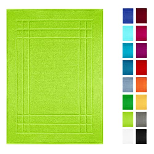 Lashuma Badezimmerteppich Frottee 50x70 cm, Linz Läufer Grün - Apfel absorbierend von Lashuma