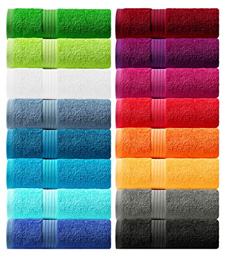 Lashuma 2er Handtuch Duschtuch Set Baumwolle 50x100 cm, Linz Frotteehandtücher Blau Lashuma 2er Handtuch Duschtuch Set Baumwolle 50x100 cm, Linz Frotteehandtücher Blau von Lashuma