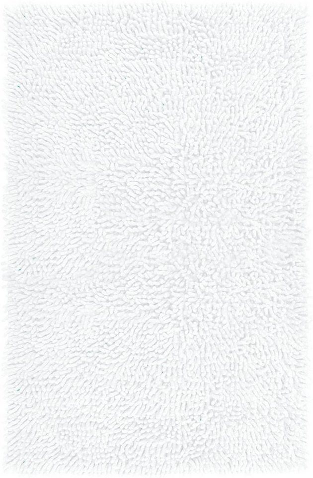 Badematte Chenille Lashuma, Höhe 20 mm, fußbodenheizungsgeeignet, Baumwolle, rechteckig, Weißer Badvorleger saugfähig 50x80 cm von Lashuma